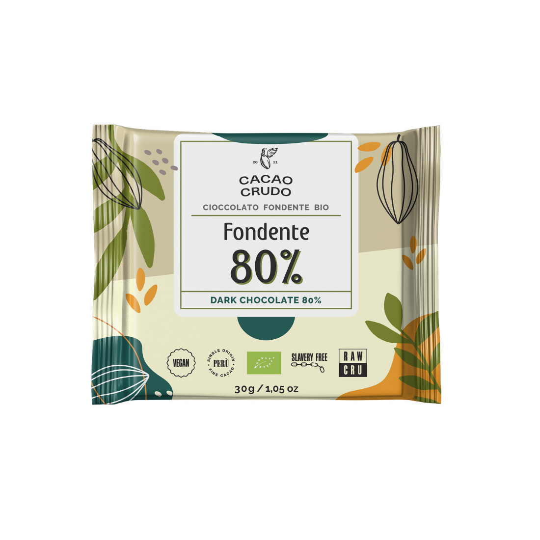Fondente Bio 80% - Cacao Crudo 30gr